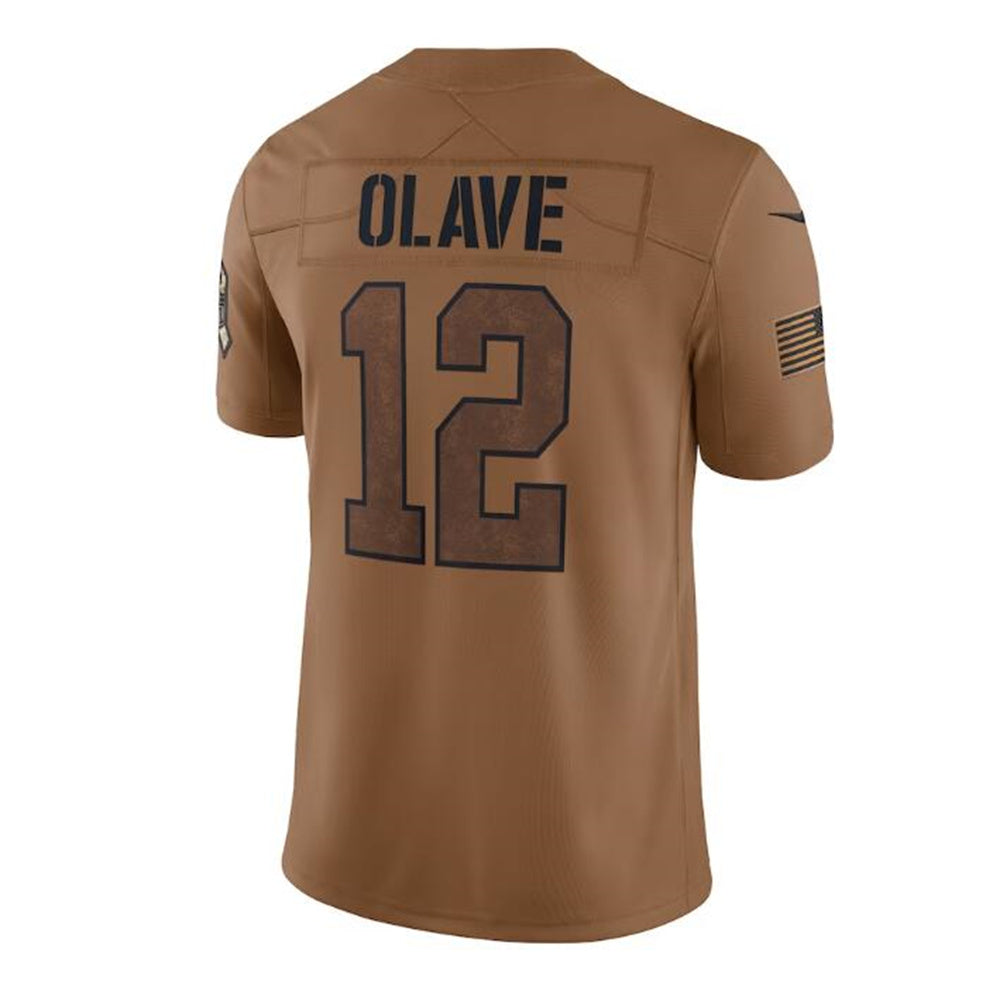 NO.Saints #12 Chris Olave Brown 2023 Salute To Service Limited Jersey Stitched American Football Jerseys - Main View