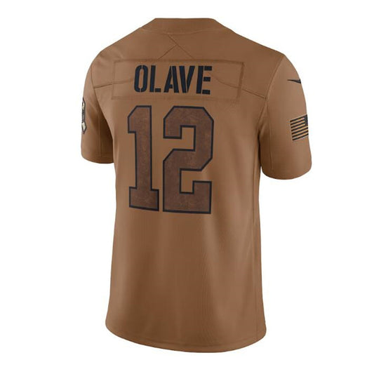 NO.Saints #12 Chris Olave Brown 2023 Salute To Service Limited Jersey Stitched American Football Jerseys - Main View