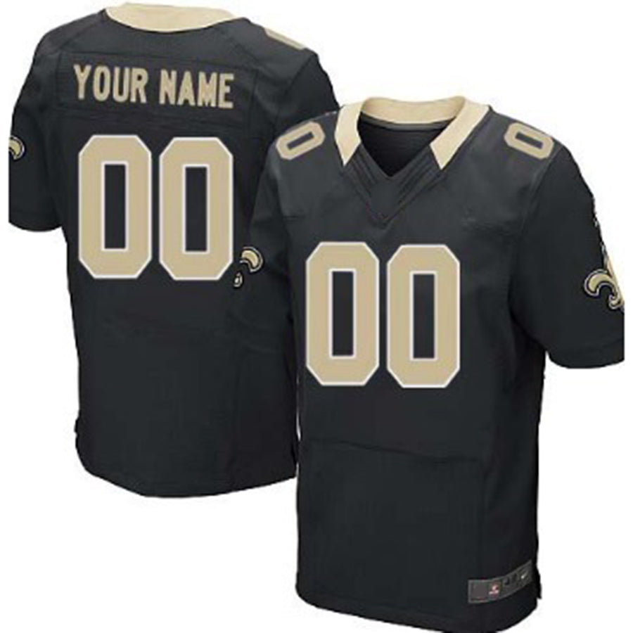 Custom NO.Saints Team Logo Dual Overlap Limited Jersey Black American Jerseys Stitched Jersey Football Jerseys - Main View