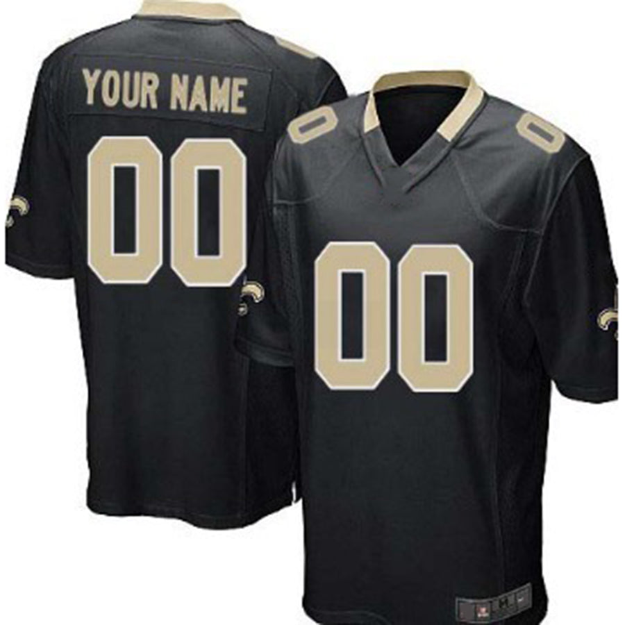 Custom NO.Saints Black Limited Jersey American Jerseys Stitched Jersey Football Jerseys - Main View