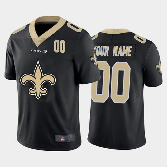 Custom NO.Saints Black Team Big Logo Number Vapor Untouchable Limited Jersey American Jerseys Stitched Jersey Football Jerseys - Main View