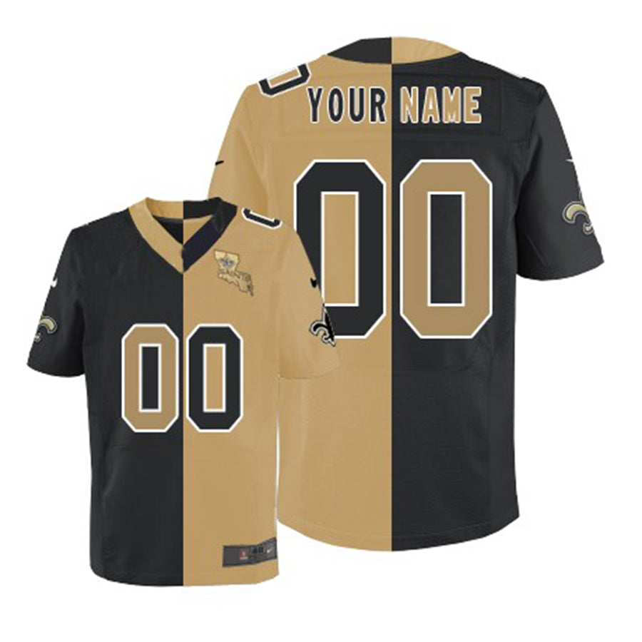 Custom NO.Saints Elite Team Gold Two Tone Jersey American Jerseys Stitched Jersey Football Jerseys - Main View