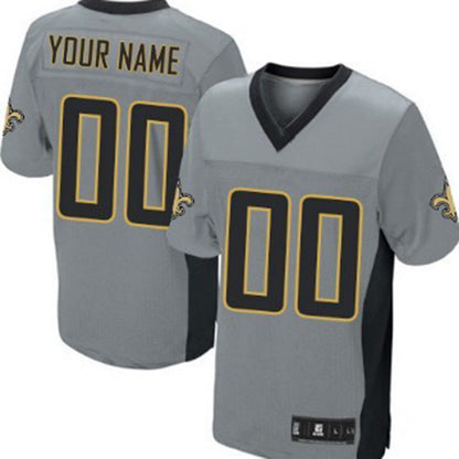 Custom NO.Saints Gray Shadow Elite Jersey American Stitched Jersey Football Jerseys - Main View