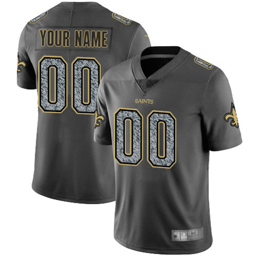 Custom NO.Saints Gray Static Vapor Untouchable Limited Jersey American Stitched Jersey Football Jerseys - Main View