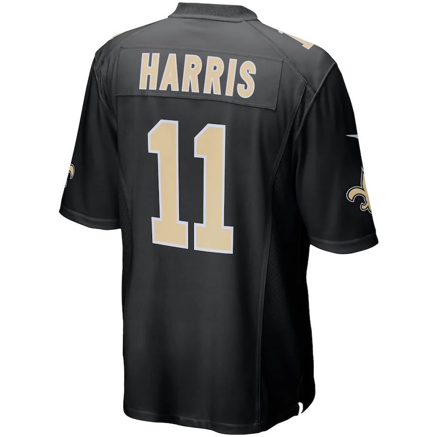 NO.Saints #11 Deonte Harris Black Game Player Jersey Stitched American Football Jerseys - Main View