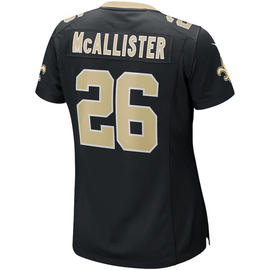 NO.Saints #26 Deuce McAllister Black Game Retired Player Jersey Stitched American Football Jerseys - Main View