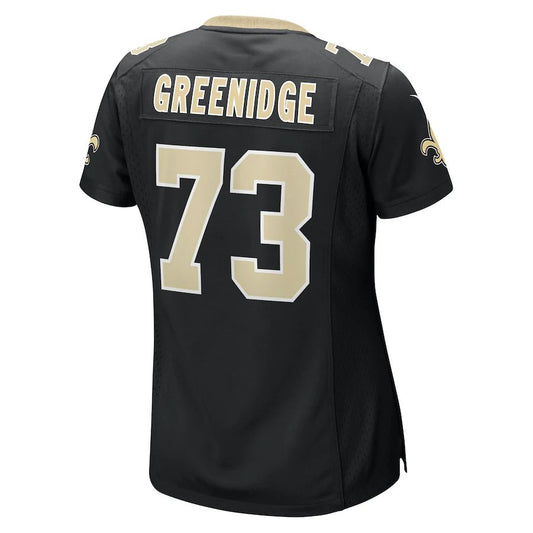 NO.Saints #73 Ethan Greenidge Black Game Jersey Stitched American Football Jerseys - Main View