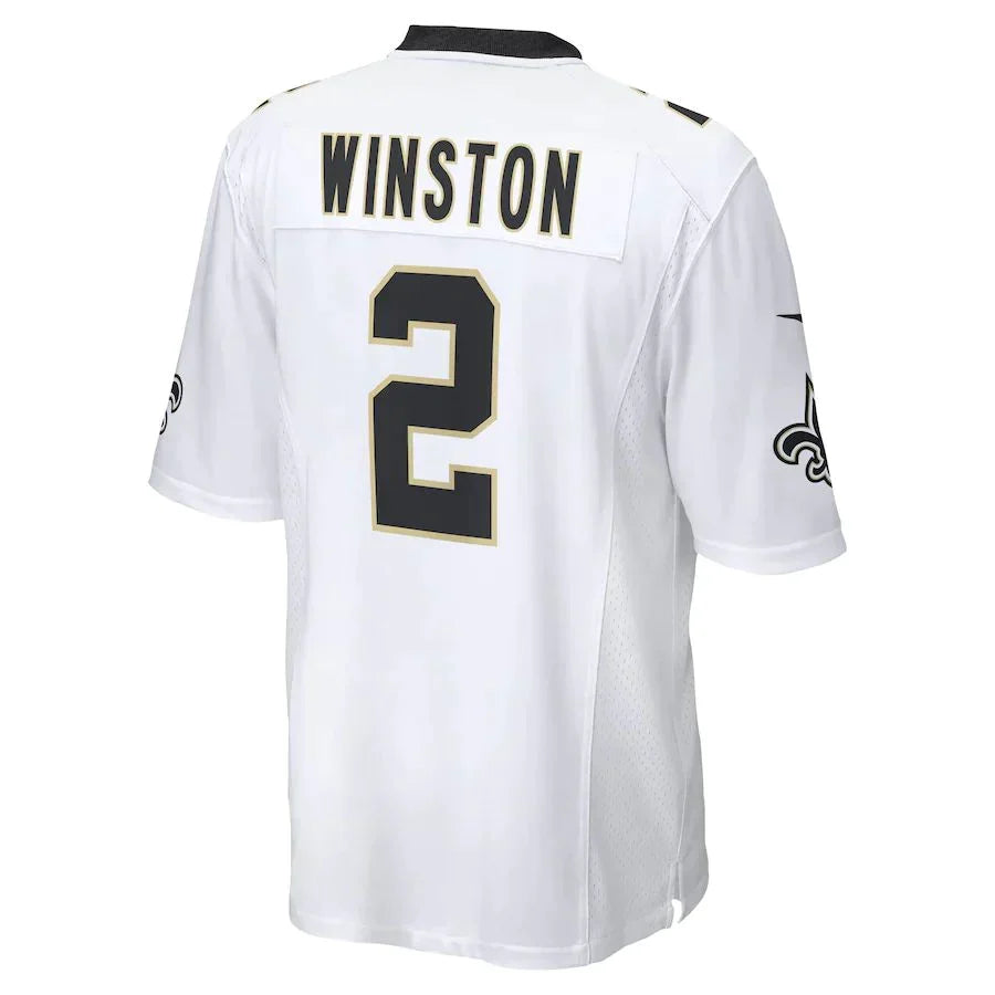 NO.Saints #2 Jameis Winston White Game Player Jersey Stitched American Football Jerseys - Main View