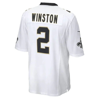 NO.Saints #2 Jameis Winston White Game Player Jersey Stitched American Football Jerseys - Main View