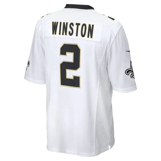 NO.Saints #2 Jameis Winston White Game Player Jersey Stitched American Football Jerseys - Main View