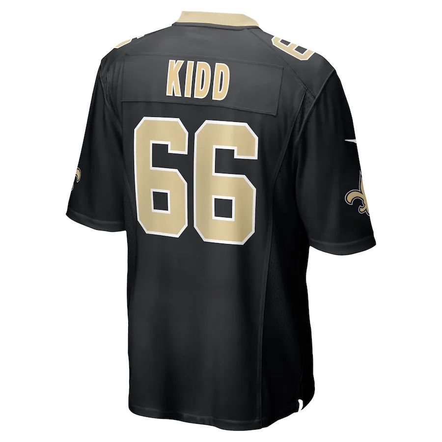 NO.Saints #66 Lewis Kidd Black Game Player Jersey Stitched American Football Jerseys - Main View