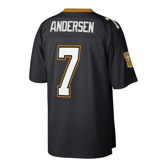 NO.Saints #7 Morten Andersen Mitchell & Ness Black Retired Player Legacy Replica Jersey Stitched American Football Jerseys - Main View