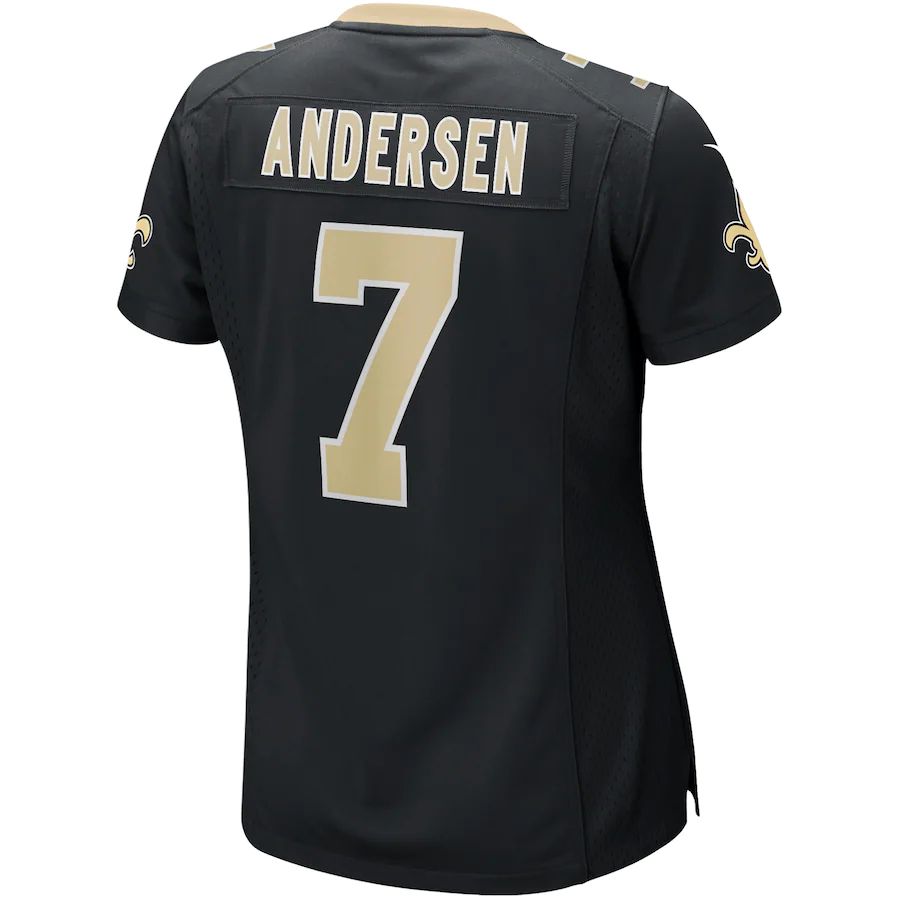 NO.Saints #7 Morten Andersen Black Game Retired Player Jersey Stitched American Football Jerseys - Main View