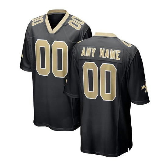 Custom NO.Saints Black Game Jersey American Stitched Jersey Football Jerseys - Main View