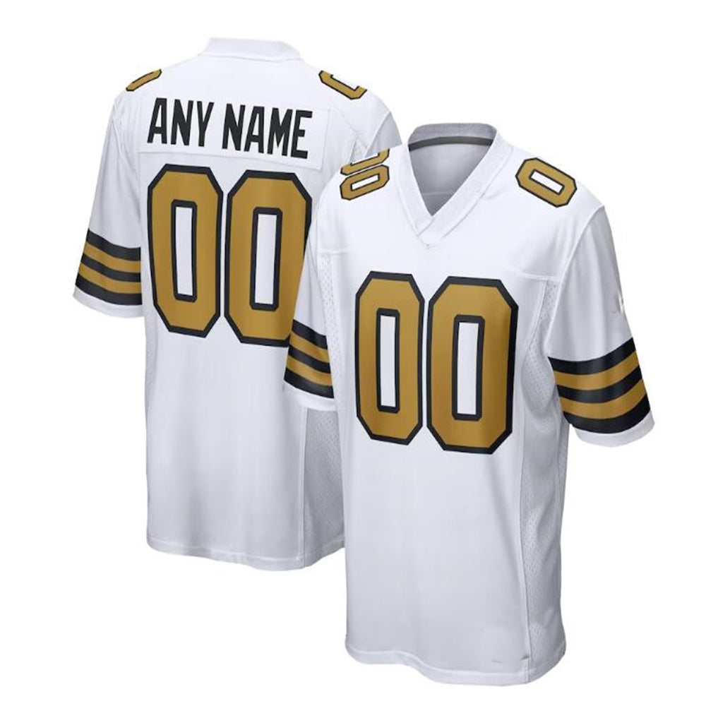 Custom NO.Saints White Alternate Game Jersey American Stitched Jersey Football Jerseys - Main View