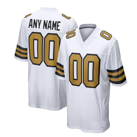 Custom NO.Saints White Alternate Game Jersey American Stitched Jersey Football Jerseys - Main View