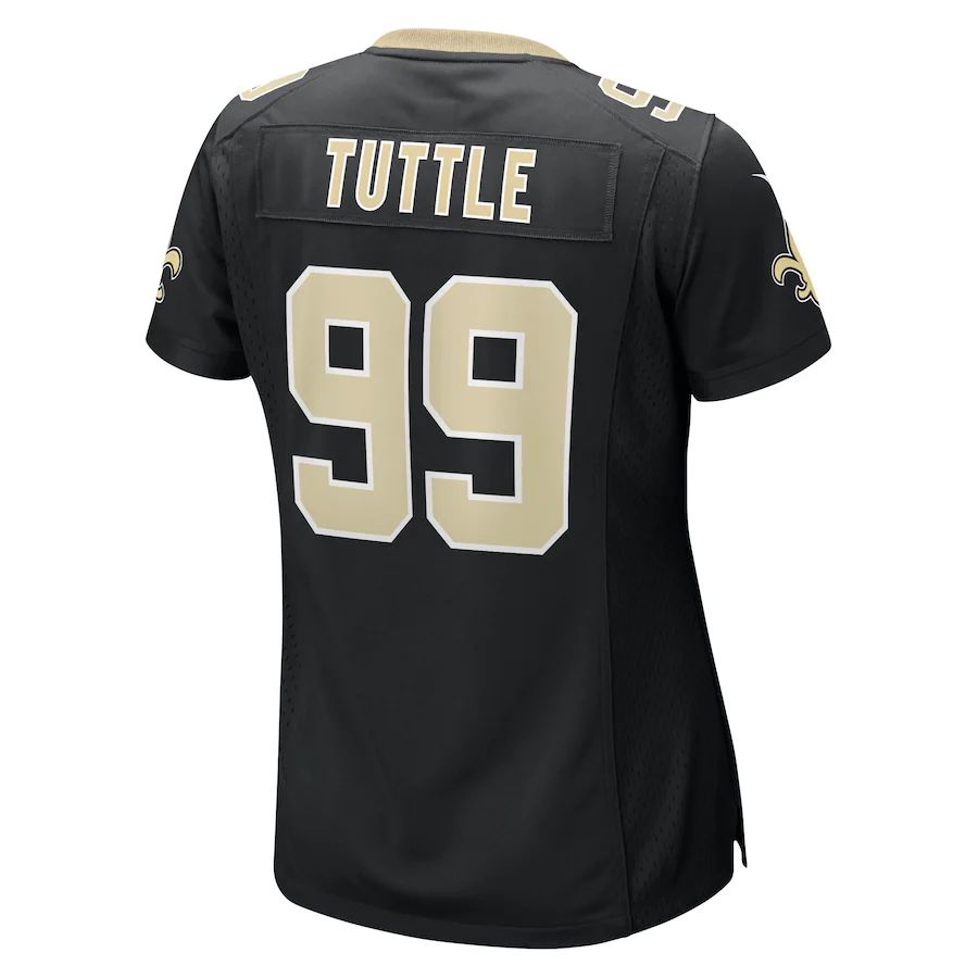 NO.Saints #99 Shy Tuttle Black Game Jersey Stitched American Football Jerseys - Main View