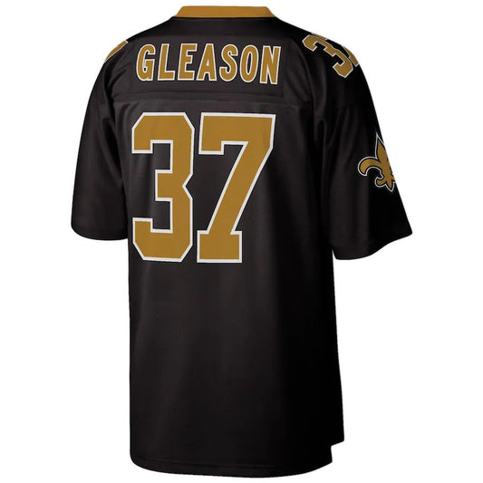 NO.Saints #37 Steve Gleason Mitchell & Ness Black Legacy Replica Jersey Stitched American Football Jerseys - Main View