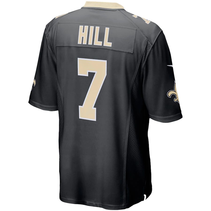 NO.Saints #7 Taysom Hill Black Game Player Jersey Stitched American Football Jerseys - Main View