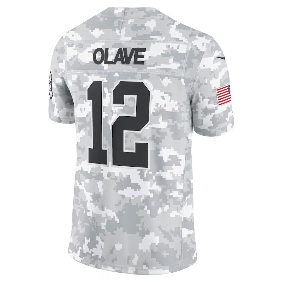 NO.Saints #12 Chris Olave Arctic Camo 2024 Salute to Service Limited Stitched American Football Jerseys - Main View