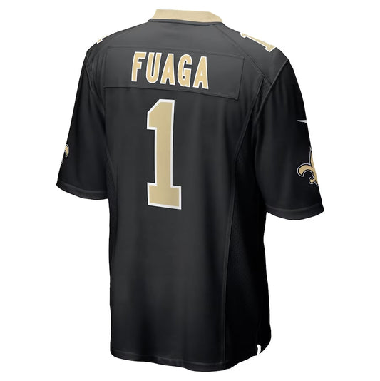 NO.Saints #1 Taliese Fuaga 2024 Draft First Round Pick Player Game Jersey - Black American Football Jerseys - Main View