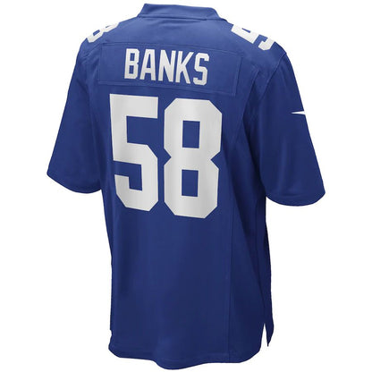 NY.Giants #58 Carl Banks Royal Game Retired Player Jersey Stitched American Football Jerseys - Main View