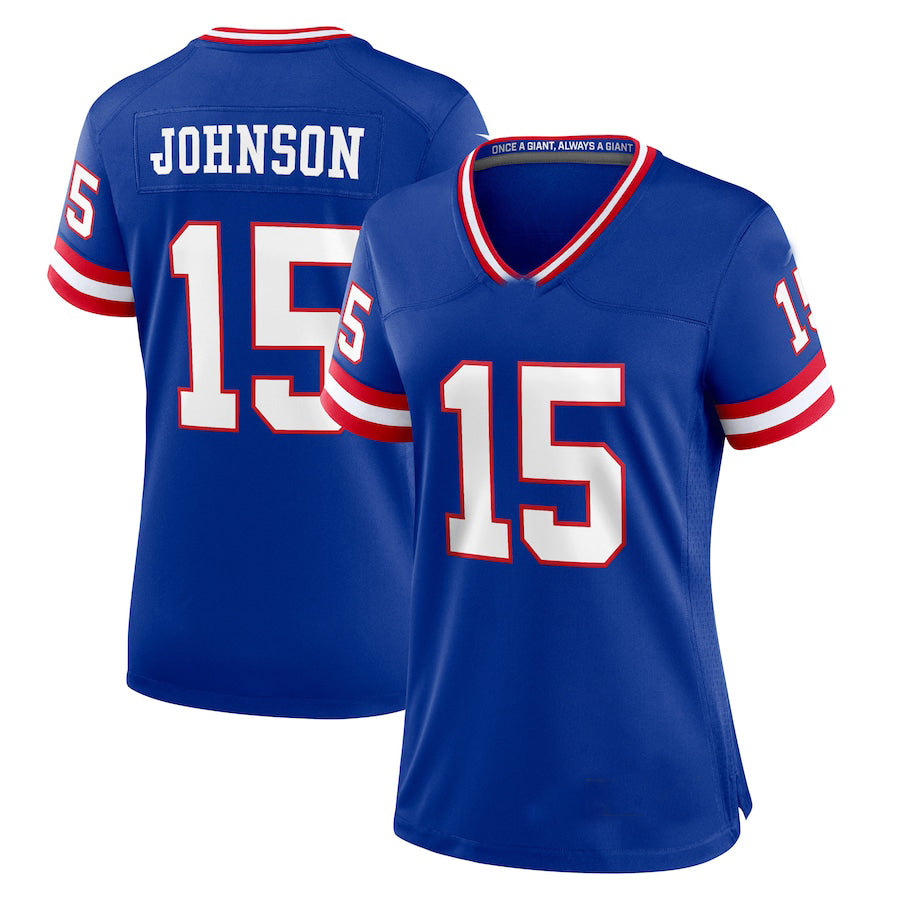 NY.Giants #15 Collin Johnson Royal Classic Player Game Jersey Stitched American Football Jerseys - Main View