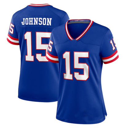 NY.Giants #15 Collin Johnson Royal Classic Player Game Jersey Stitched American Football Jerseys - Main View