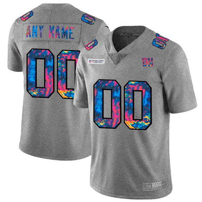 Custom NY.Giants Multi-Color 2020 Crucial Catch Vapor Untouchable Limited Jersey Greyheather Stitched American Football Jerseys - Main View