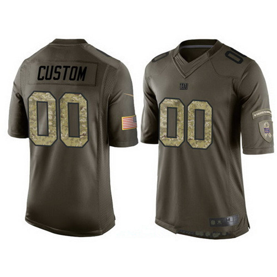 Custom NY.Giants Olive Camo Salute To Service Veterans Day Limited Jersey Stitched American Football Jerseys - Main View