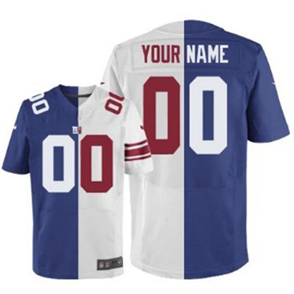 Custom NY.Giants Blue-White Two Tone Elite Jersey Stitched American Football Jerseys - Main View