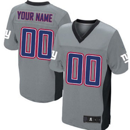 Custom NY.Giants Gray Shadow Elite Jersey Stitched American Football Jerseys - Main View