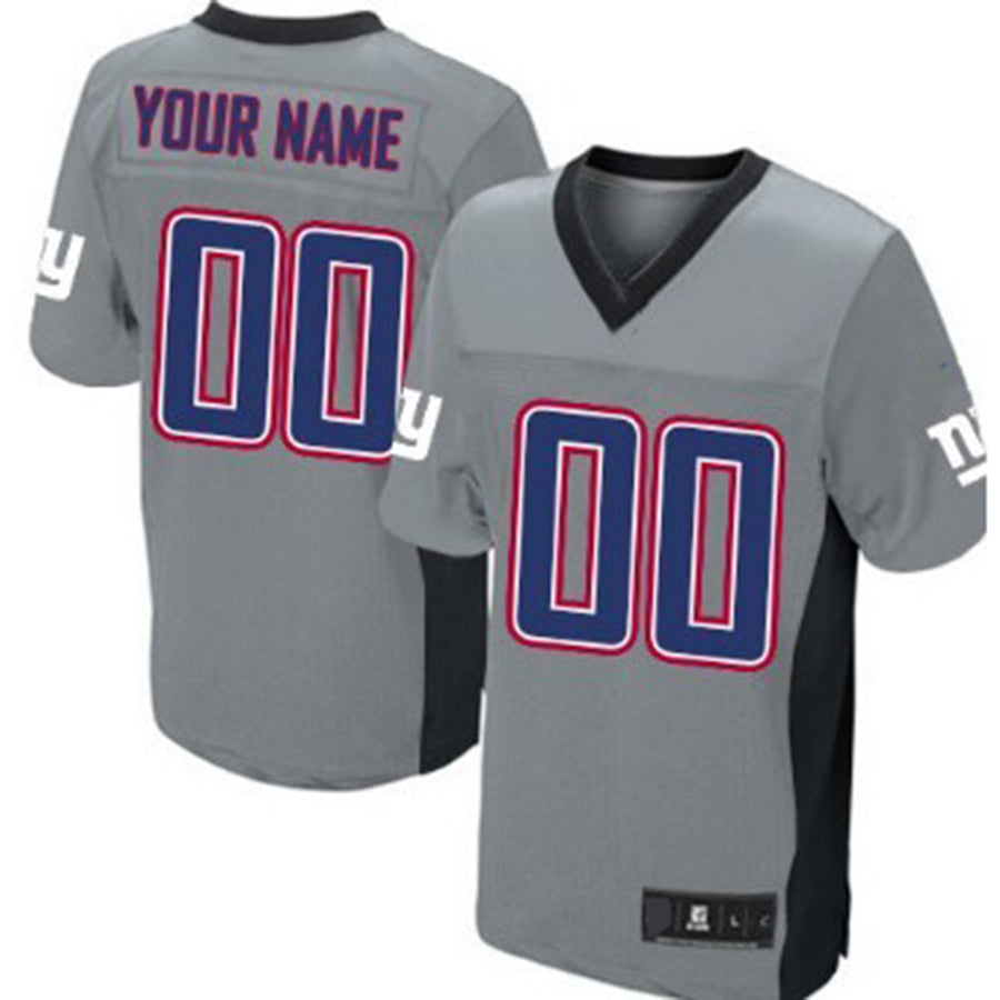 Custom NY.Giants Gray Shadow Elite Jersey Stitched American Football Jerseys - Main View