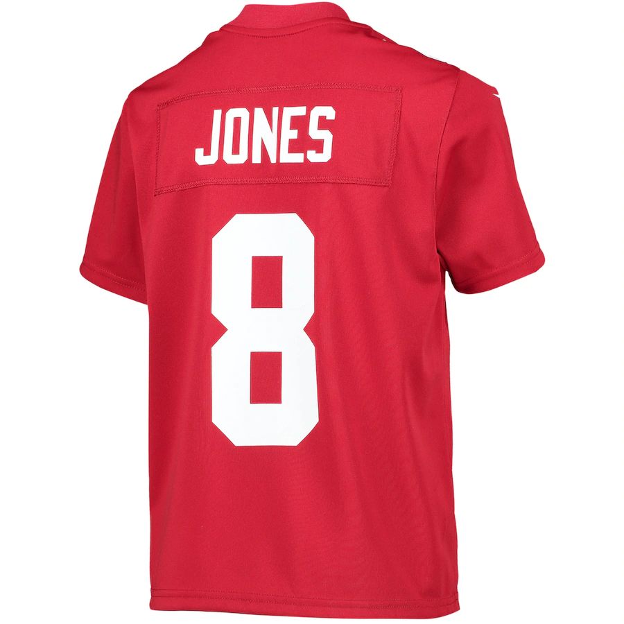 NY.Giants #8 Daniel Jones Red Inverted Team Game Jersey Stitched American Football Jerseys - Main View