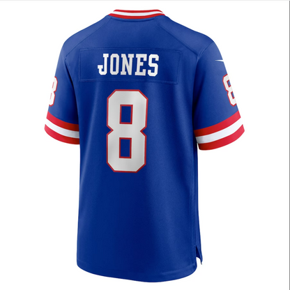 NY.Giants #8 Daniel Jones Royal Classic Player Game Jersey Stitched American Football Jerseys - Main View