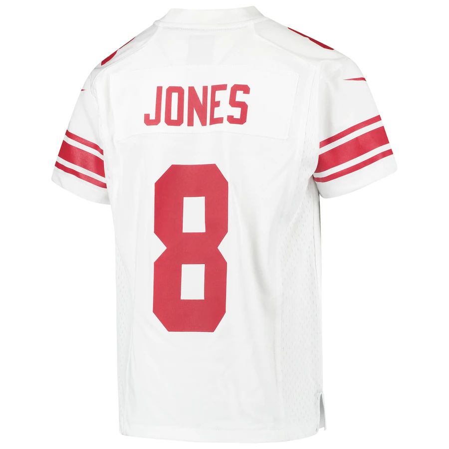 NY.Giants #8 Daniel Jones White Game Jersey Stitched American Football Jerseys - Main View