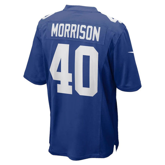 NY.Giants #40 Joe Morrison Royal Retired Player Jersey Stitched American Football Jerseys - Main View