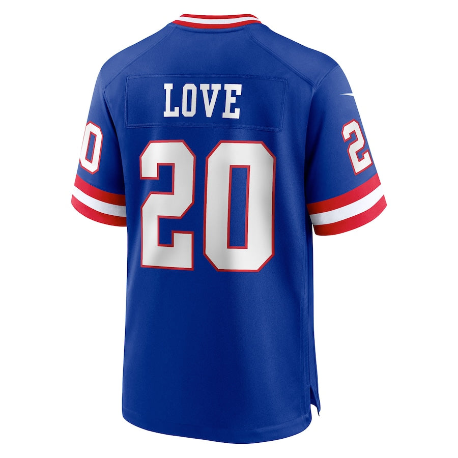 NY.Giants #20 Julian Love Royal Classic Player Game Jersey Stitched American Football Jerseys - Main View