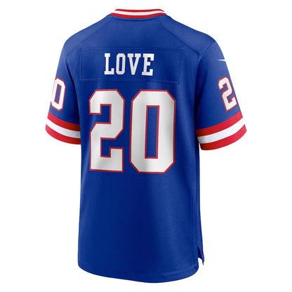 NY.Giants #20 Julian Love Royal Classic Player Game Jersey Stitched American Football Jerseys - Main View