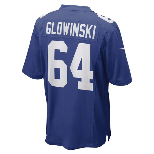 NY.Giants #64 Mark Glowinski Royal Game Player Jersey Stitched American Football Jerseys - Main View