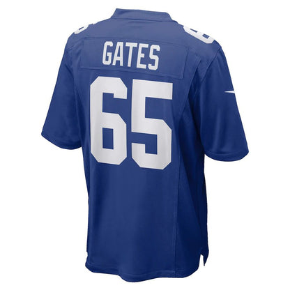 NY.Giants #65 Nick Gates Royal Game Jersey Stitched American Football Jerseys - Main View