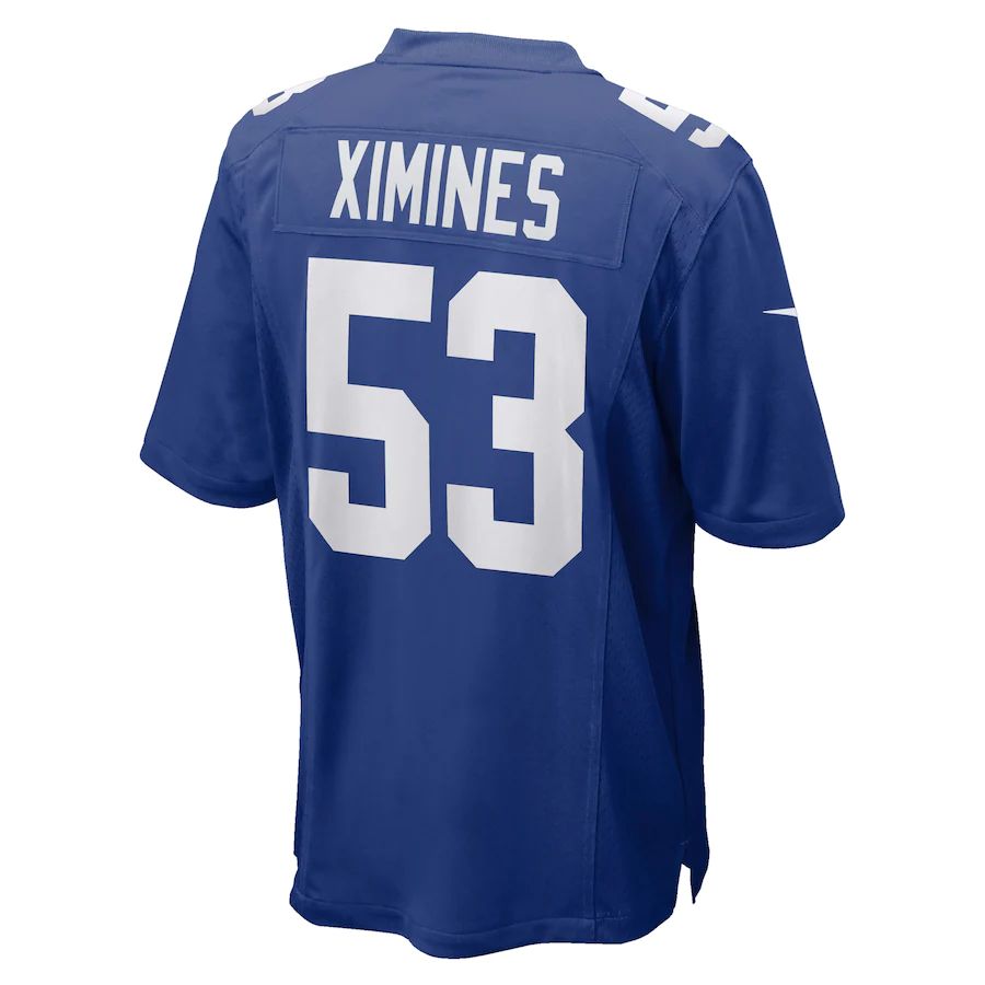 NY.Giants #53 Oshane Ximines Royal Game Jersey Stitched American Football Jerseys - Main View