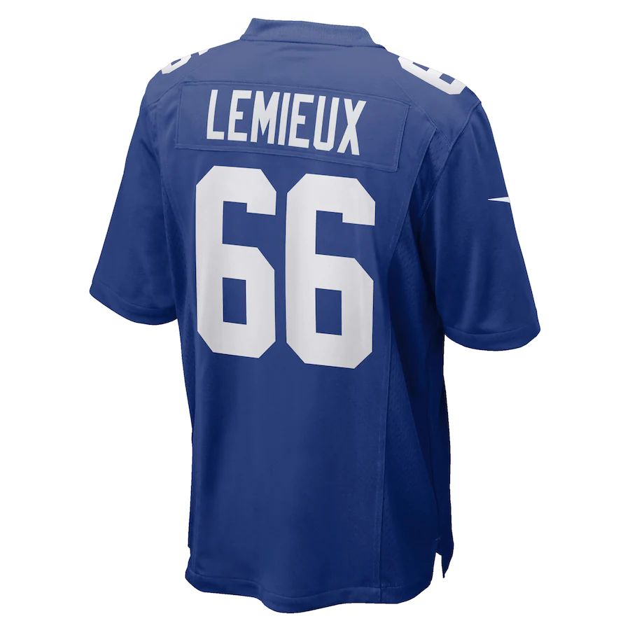 NY.Giants #66 Shane Lemieux Royal Game Jersey Stitched American Football Jerseys - Main View