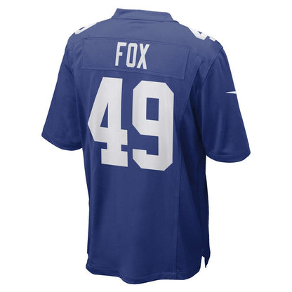 NY.Giants #49 Tomon Fox Royal Game Player Jersey Stitched American Football Jerseys - Main View