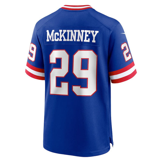 NY.Giants #29 Xavier McKinney Royal Classic Player Game Jersey Stitched American Football Jerseys - Main View
