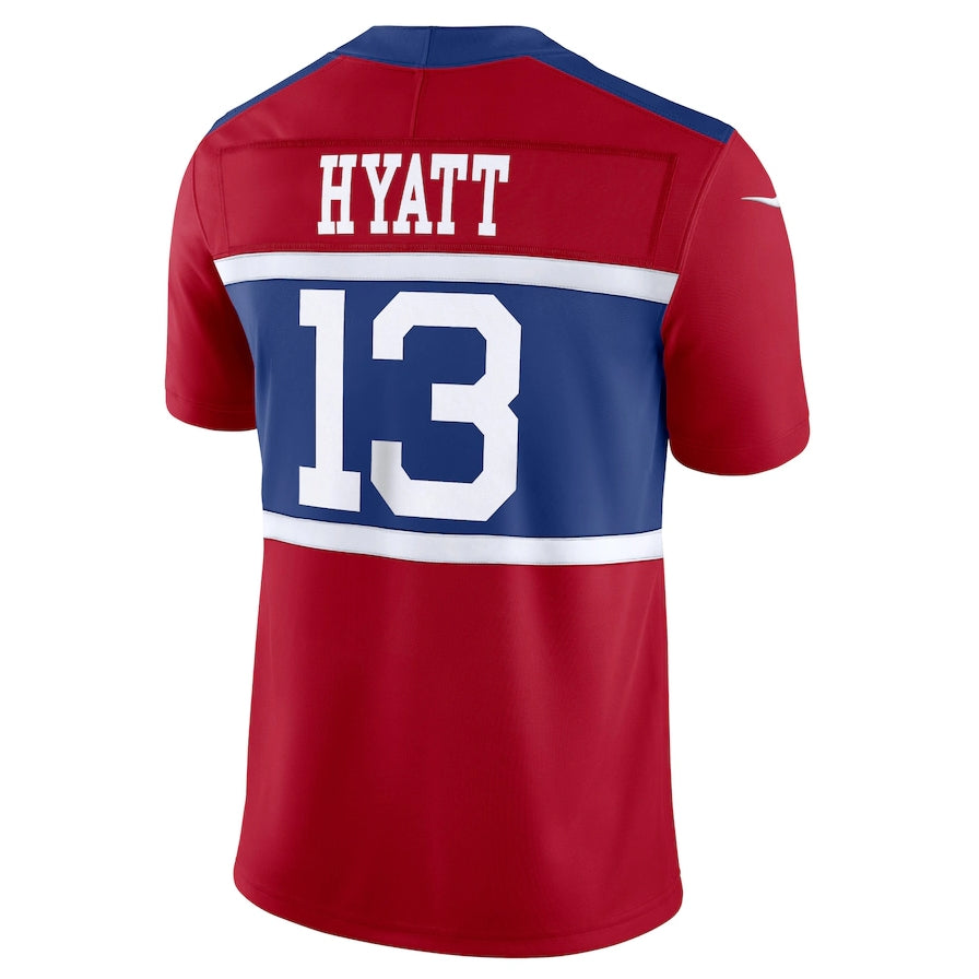 NY.Giants #13 Jalin Hyatt Alternate Vapor F.U.S.E. Limited Jersey - Century Red American Football Jerseys - Main View