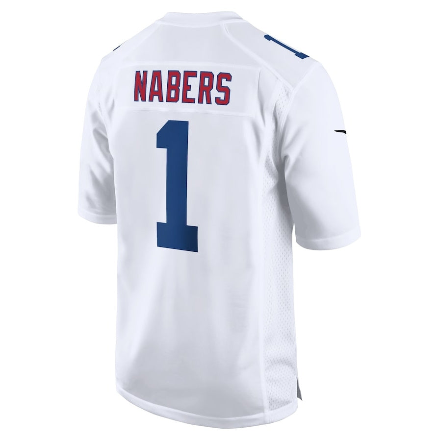 NY.Giants #1 Malik Nabers Tundra White Fashion American Football Jerseys - Main View
