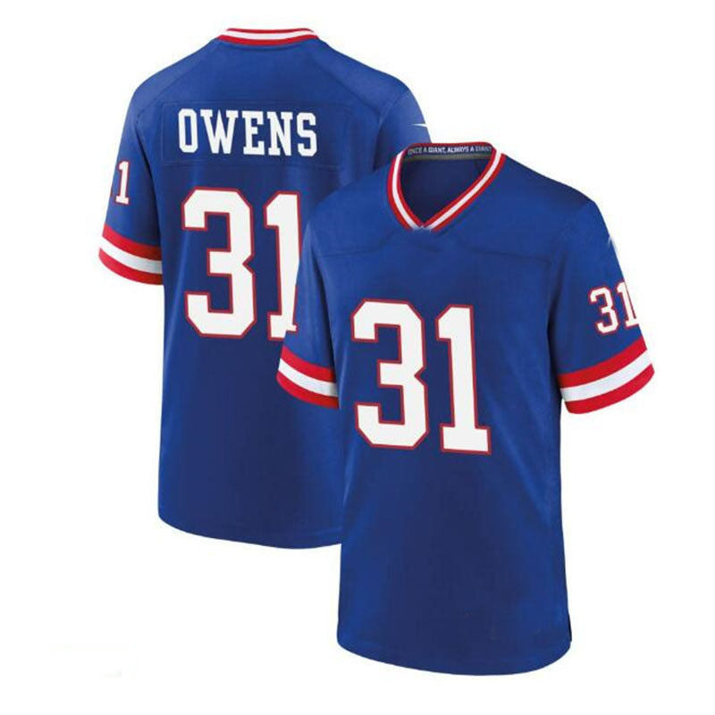 NY.Giants #31 Gervarrius Owens Classic Game Jersey - Royal Stitched American Football Jerseys - Main View