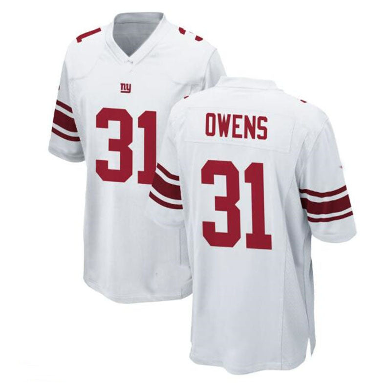 NY.Giants #31 Gervarrius Owens Game Jersey - White Stitched American Football Jerseys - Main View