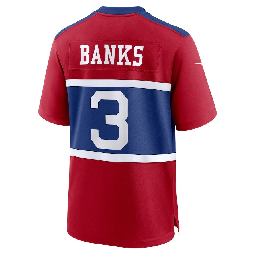 NY.Giants #3 Deonte Banks Alternate Player Game Jersey - Century Red American Football Jerseys - Main View